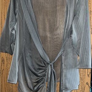 Ashley Stewart Sheer/Mesh Open blouse